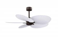 Matthews Fan Company AKTP-TB-MWH - Alessandra Tropical 5-blade ceiling fan in Textured Bronze and Matte White blades.