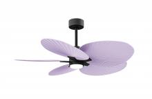 Matthews Fan Company AKTPLK-BK-LI - Alessandra Tropical 5-blade ceiling fan in Matte Black and Lilac blades.