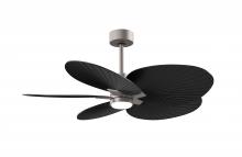 Matthews Fan Company AKTPLK-BN-BK - Alessandra Tropical 5-blade ceiling fan in Brushed Nickel and Matte Black blades.