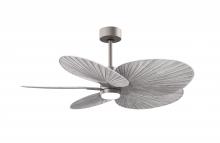 Matthews Fan Company AKTPLK-BN-BW - Alessandra Tropical 5-blade ceiling fan in Brushed Nickel and Barn Wood blades.