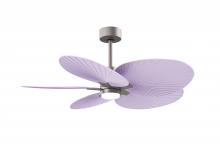 Matthews Fan Company AKTPLK-BN-LI - Alessandra Tropical 5-blade ceiling fan in Brushed Nickel and Lilac blades.