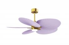 Matthews Fan Company AKTPLK-BRBR-LI - Alessandra Tropical 5-blade ceiling fan in Brushed Brass and Lilac blades.