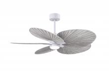 Matthews Fan Company AKTPLK-MWH-BW - Alessandra Tropical 5-blade ceiling fan in Matte White and Barn Wood Tone blades.