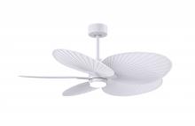 Matthews Fan Company AKTPLK-MWH-MWH - Alessandra Tropical 5-blade ceiling fan in Matte White and Matte White blades.