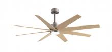 Matthews Fan Company ANLK-BN-LM-64 - Ariella 8-blade ceiling fan in Brushed Nickel and Light Maple Tone blades