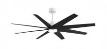 Matthews Fan Company ANLK-MWH-BK-64 - Ariella 8-blade ceiling fan in Matte White and Matte Black Blades