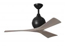 Matthews Fan Company IR3-BK-GA-42 - Irene-3 three-blade paddle fan in Matte Black finish with 42&#34; gray ash tone blades.