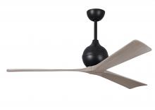 Matthews Fan Company IR3-BK-GA-60 - Irene-3 three-blade paddle fan in Matte Black finish with 60&#34; gray ash tone blades.