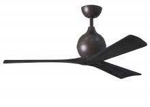 Matthews Fan Company IR3-TB-BK-52 - Irene-3 three-blade paddle fan in Textured Bronze finish with 52" solid matte black wood blade