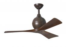 Matthews Fan Company IR3-TB-WA-42 - Irene-3 three-blade paddle fan in Textured Bronze finish with 42" solid walnut tone blades.