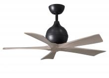 Matthews Fan Company IR5-BK-GA-42 - Irene-5 five-blade paddle fan in Matte Black finish with 42&#34; with gray ash blades.