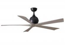 Matthews Fan Company IR5-BK-GA-60 - Irene-5 five-blade paddle fan in Matte Black finish with 60&#34; with gray ash blades.