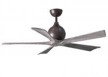 Matthews Fan Company IR5-TB-BW-52 - Irene-5 five-blade paddle fan in Textured Bronze finish with 52&#34; solid barn wood tone blades.