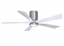 Matthews Fan Company IR5HLK-BP-MWH-52 - IR5HLK five-blade flush mount paddle fan in Brushed Pewter finish with 52” Matte White blades an