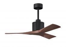 Matthews Fan Company NK-BK-WA-42 - Nan 6-speed ceiling fan in Matte Black finish with 42” solid walnut tone wood blades