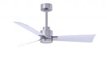 Matthews Fan Company AK-BN-MWH-42 - Alessandra 3-blade transitional ceiling fan in brushed nickel finish with matte white blades. Opti