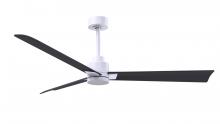 Matthews Fan Company AK-MWH-BK-56 - Alessandra 3-blade transitional ceiling fan in matte white finish with matte black blades. Optimiz