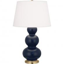 Robert Abbey MMB40 - Matte Midnight Blue Triple Gourd Table Lamp