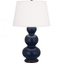 Robert Abbey MMB41 - Matte Midnight Blue Triple Gourd Table Lamp