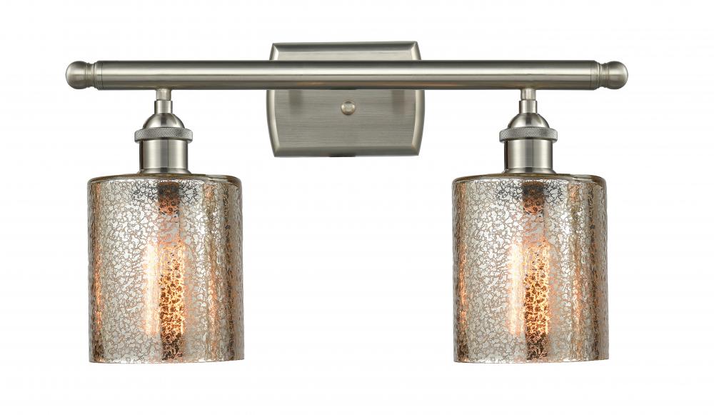 Cobbleskill - 2 Light - 15 inch - Brushed Satin Nickel - Bath Vanity Light