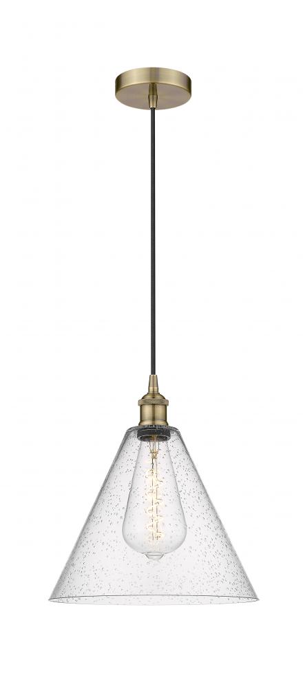 Berkshire - 1 Light - 12 inch - Antique Brass - Cord hung - Mini Pendant