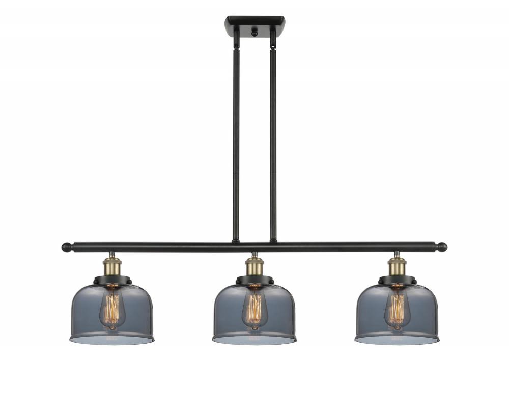 Bell - 3 Light - 36 inch - Black Antique Brass - Stem Hung - Island Light