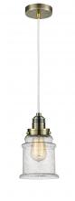 Innovations Lighting 100AB-10W-2H-AB-G184 - Winchester - 1 Light - 8 inch - Antique Brass - Cord hung - Mini Pendant