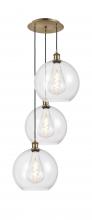 Innovations Lighting 113B-3P-AB-G122-12 - Athens - 3 Light - 18 inch - Antique Brass - Cord Hung - Multi Pendant