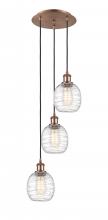 Innovations Lighting 113B-3P-AC-G1013 - Belfast - 3 Light - 13 inch - Antique Copper - Cord Hung - Multi Pendant