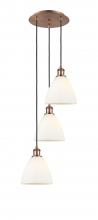 Innovations Lighting 113B-3P-AC-GBD-751 - Bristol - 3 Light - 14 inch - Antique Copper - Cord Hung - Multi Pendant