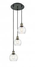 Innovations Lighting 113B-3P-BAB-G124-6 - Athens - 3 Light - 12 inch - Black Antique Brass - Cord Hung - Multi Pendant