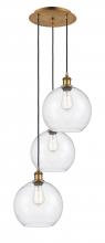 Innovations Lighting 113B-3P-BB-G124-10 - Athens - 3 Light - 17 inch - Brushed Brass - Cord Hung - Multi Pendant