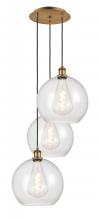 Innovations Lighting 113B-3P-BB-G124-12 - Athens - 3 Light - 18 inch - Brushed Brass - Cord Hung - Multi Pendant