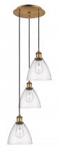 Innovations Lighting 113B-3P-BB-GBD-754 - Bristol - 3 Light - 14 inch - Brushed Brass - Cord Hung - Multi Pendant