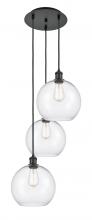 Innovations Lighting 113B-3P-BK-G122-10 - Athens - 3 Light - 17 inch - Matte Black - Cord Hung - Multi Pendant