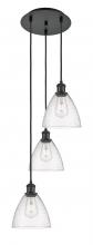 Innovations Lighting 113B-3P-BK-GBD-754 - Bristol - 3 Light - 14 inch - Matte Black - Cord Hung - Multi Pendant