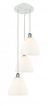 Innovations Lighting 113B-3P-WPC-GBD-91 - Bristol - 3 Light - 16 inch - White Polished Chrome - Cord Hung - Multi Pendant