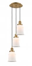 Innovations Lighting 113F-3P-BB-G181 - Canton - 3 Light - 13 inch - Brushed Brass - Cord hung - Multi Pendant