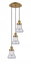 Innovations Lighting 113F-3P-BB-G192 - Bellmont - 3 Light - 13 inch - Brushed Brass - Cord hung - Multi Pendant