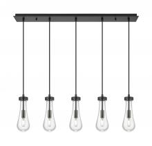 Innovations Lighting 125-451-1P-BK-G451-4CL - Owego - 5 Light - 37 inch - Matte Black - Linear Pendant