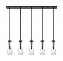 Innovations Lighting 125-451-1P-BK-G451-4SDY - Owego - 5 Light - 37 inch - Brushed Matte Black - Linear Pendant