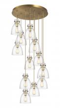 Innovations Lighting 126-410-1PS-BB-G412-8SDY - Newton Bell - 12 Light - 27 inch - Brushed Brass - Multi Pendant