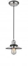 Innovations Lighting 201CBP-PNBK-M1-PN - Railroad - 1 Light - 8 inch - Polished Nickel - Cord hung - Mini Pendant