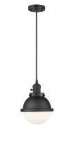 Innovations Lighting 201CSW-BK-HFS-61-BK - Hampden - 1 Light - 7 inch - Matte Black - Cord hung - Mini Pendant