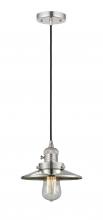 Innovations Lighting 201CSW-PN-M1 - Railroad - 1 Light - 8 inch - Polished Nickel - Cord hung - Mini Pendant