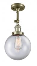 Innovations Lighting 201F-AB-G202-8 - Beacon - 1 Light - 8 inch - Antique Brass - Semi-Flush Mount