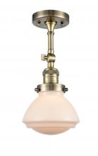  201F-AB-G321 - Olean - 1 Light - 7 inch - Antique Brass - Semi-Flush Mount