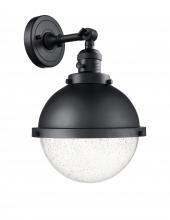 Innovations Lighting 203SW-BK-HFS-84-BK - Hampden - 1 Light - 9 inch - Matte Black - Sconce