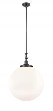 Innovations Lighting 206-OB-G201-18 - Beacon - 1 Light - 12 inch - Oil Rubbed Bronze - Stem Hung - Mini Pendant