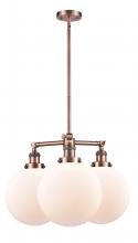 Innovations Lighting 207-AC-G201-10 - Beacon - 3 Light - 24 inch - Antique Copper - Stem Hung - Chandelier